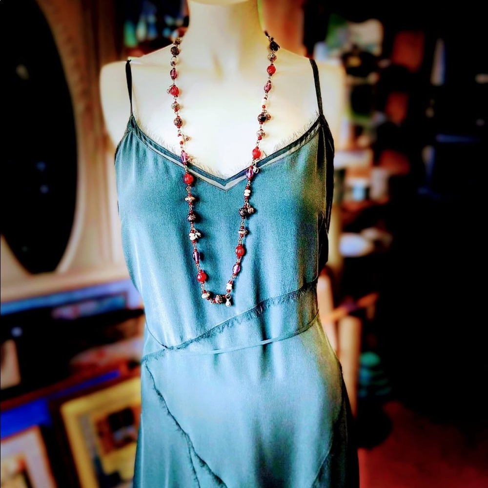Dark green summer dress